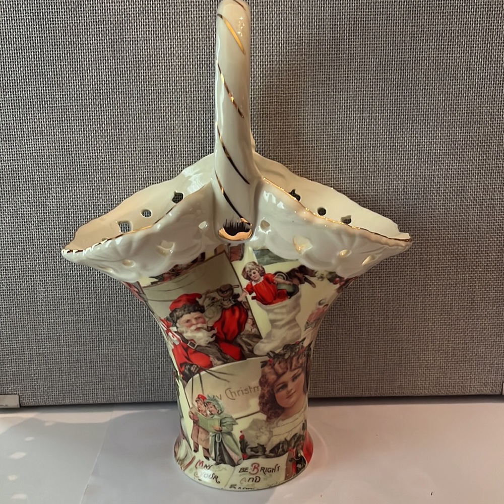 Formalities by Baum Bros. Victorian Ceramic Christmas basket